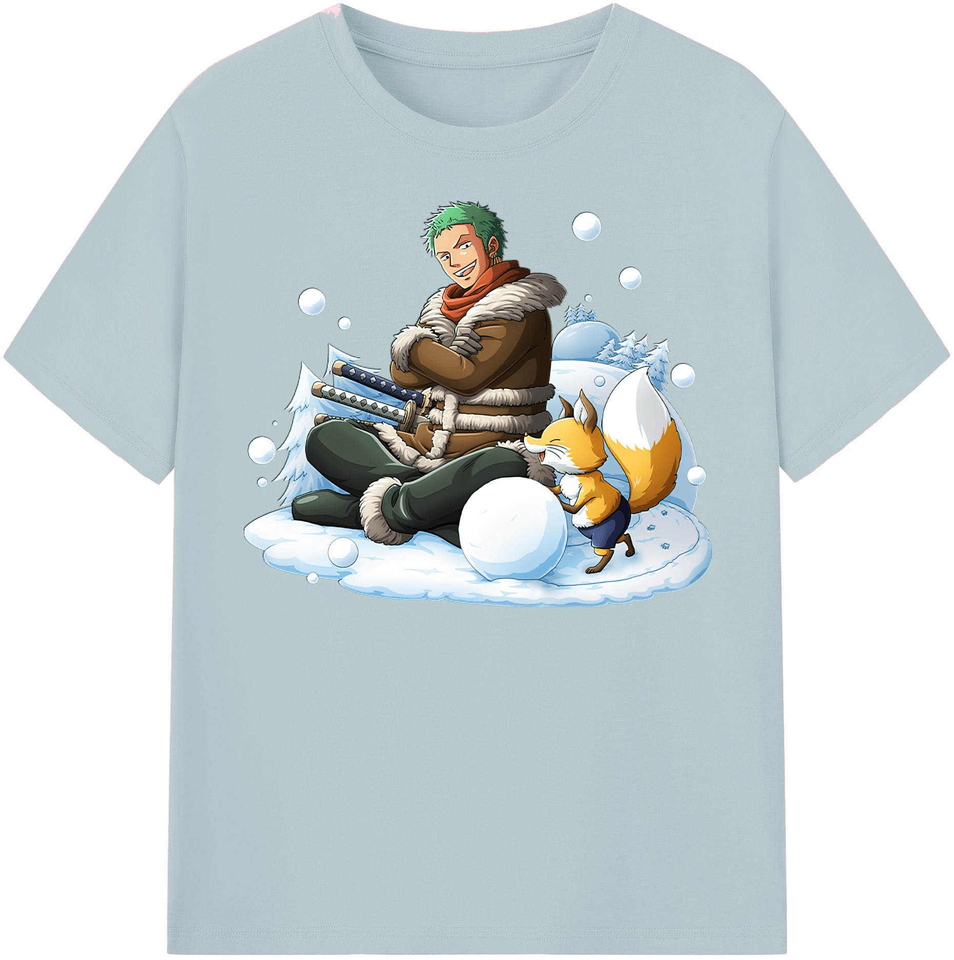 ワンピース ロロノア・ゾロ ONE PIECE Roronoa Zoro 綿100％半袖Tシャツ（フロントプリント）